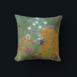Gustav Klimt Flower Garden Cottage Nature Throw Pillow<br><div class="desc">A beautiful garden painting - this is a classic painting by Gustav Klimt,  called Cottage Garden,  or Bauergarten,  1907,  which is a close up of a flower garden,  a colourful floral painting.</div>
