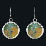 Gustav Klimt - Flower Garden Earrings<br><div class="desc">Flower Garden - Gustav Klimt in 1905-1907</div>