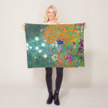 Gustav Klimt Flower Garden Fleece Blanket<br><div class="desc">A cottage or farmhouse flower garden as painted by Gustav Klimt.</div>