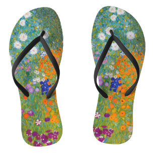 Gustav Klimt - Flower Garden Flip Flops