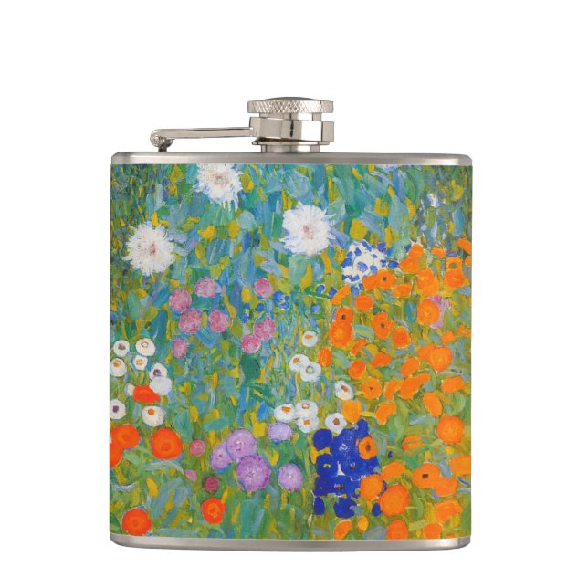 Gustav Klimt - Flower Garden Hip Flask (Front)