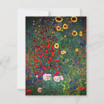 Gustav Klimt Flower Garden Invitation<br><div class="desc">Card featuring Gustav Klimt’s oil painting Farm Garden with Sunflowers (1907). A beautiful garden of sunflowers and exquisite blue,  red,  purple,  pink,  and white flowers. A great gift for fans of Art Nouveau and Austrian art.</div>