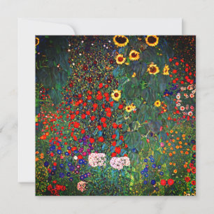 Gustav Klimt Flower Garden Invitation