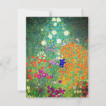 Gustav Klimt Flower Garden Invitation<br><div class="desc">Card featuring Gustav Klimt’s oil painting Flower Garden (1906). A beautiful garden of purple,  red,  white,  blue,  and orange flowers. A great gift for fans of Art Nouveau and Austrian art.</div>