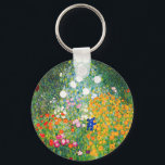 Gustav Klimt Flower Garden Key Chain<br><div class="desc">Gustav Klimt Flower Garden key chain. Oil painting on canvas from 1907. Completed during his golden phase, Flower Garden is one of Klimt’s most famous landscape paintings. The summer colours burst forth in this work with a beautiful mix of orange, red, purple, blue, pink and white blossoms. A great gift...</div>