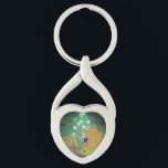 Gustav Klimt Flower Garden Keychain<br><div class="desc">Keychain featuring Gustav Klimt’s oil painting Flower Garden (1906). A beautiful garden of purple,  red,  white,  blue,  and orange flowers. A great gift for fans of Art Nouveau and Austrian art.</div>