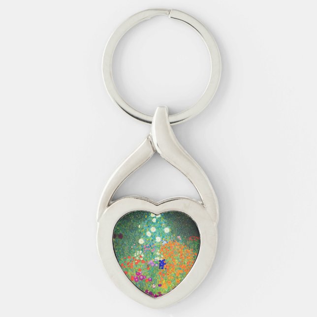 Gustav Klimt Flower Garden Keychain (Front)