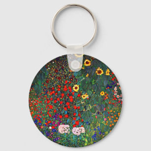 Gustav Klimt Flower Garden Keychain