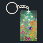 Gustav Klimt Flower Garden Keychain<br><div class="desc">Keychain featuring Gustav Klimt’s oil painting Flower Garden (1906). A beautiful garden of purple, red, white, blue, and orange flowers. A great gift for fans of Art Nouveau and Austrian art.</div>