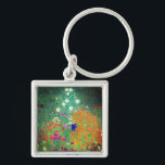 Gustav Klimt Flower Garden Keychain<br><div class="desc">Keychain featuring Gustav Klimt’s oil painting Flower Garden (1906). A beautiful garden of purple,  red,  white,  blue,  and orange flowers. A great gift for fans of Art Nouveau and Austrian art.</div>