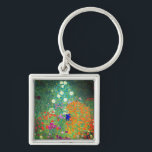 Gustav Klimt Flower Garden Keychain<br><div class="desc">Keychain featuring Gustav Klimt’s oil painting Flower Garden (1906). A beautiful garden of purple,  red,  white,  blue,  and orange flowers. A great gift for fans of Art Nouveau and Austrian art.</div>