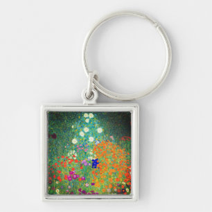Gustav Klimt Flower Garden Keychain