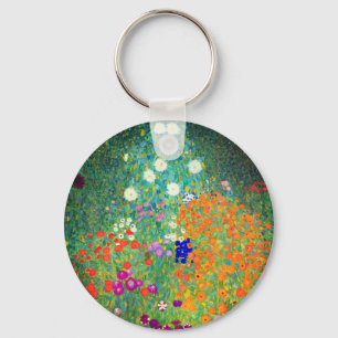 Gustav Klimt Flower Garden Keychain