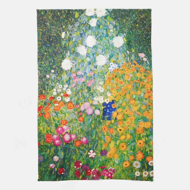 Gustav Klimt Flower Garden Kitchen Towel (Vertical)