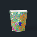 Gustav Klimt Flower Garden Latte Mug<br><div class="desc">Latte Mug featuring Gustav Klimt’s oil painting Flower Garden (1906). A beautiful garden of purple,  red,  white,  blue,  and orange flowers. A great gift for fans of Art Nouveau and Austrian art.</div>