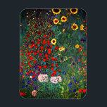 Gustav Klimt Flower Garden Magnet<br><div class="desc">Magnet featuring Gustav Klimt’s oil painting Farm Garden with Sunflowers (1907). A beautiful garden of sunflowers and exquisite blue,  red,  purple,  pink,  and white flowers. A great gift for fans of Art Nouveau and Austrian art.</div>
