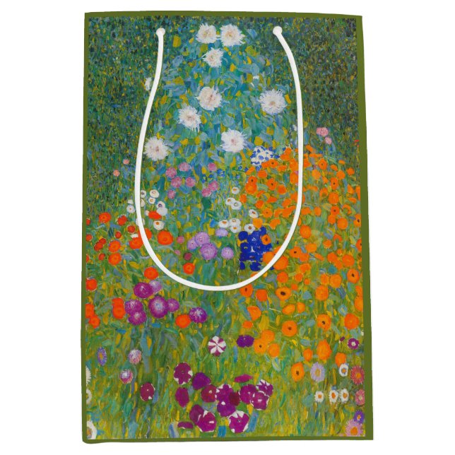 Gustav Klimt - Flower Garden Medium Gift Bag (Front)