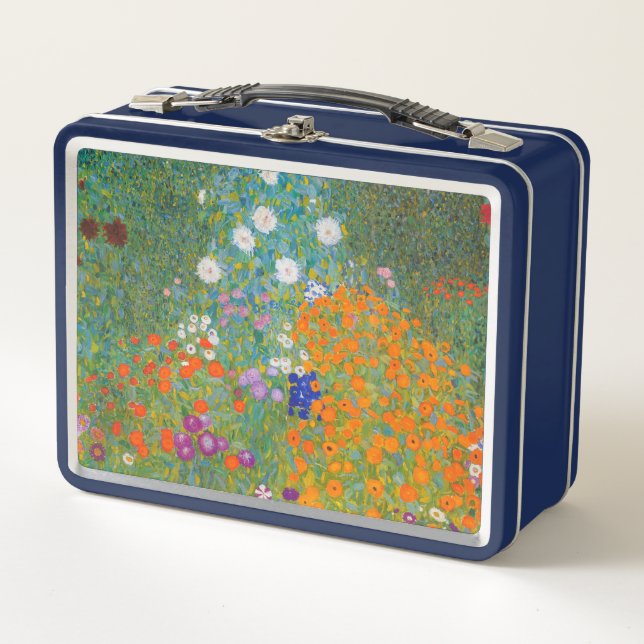 Gustav Klimt - Flower Garden Metal Lunch Box (Front)