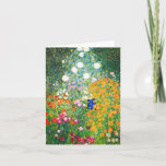 Gustav Klimt Flower Garden Note Card<br><div class="desc">Gustav Klimt Flower Garden note card. Oil painting on canvas from 1907. Completed during his golden phase, Flower Garden is one of Klimt’s most famous landscape paintings. The summer colours burst forth in this work with a beautiful mix of orange, red, purple, blue, pink and white blossoms. A great gift...</div>