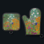 Gustav Klimt - Flower Garden Oven Mitt & Pot Holder Set<br><div class="desc">Flower Garden - Gustav Klimt in 1905-1907</div>