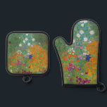 Gustav Klimt - Flower Garden Oven Mitt & Pot Holder Set<br><div class="desc">Flower Garden - Gustav Klimt in 1905-1907</div>