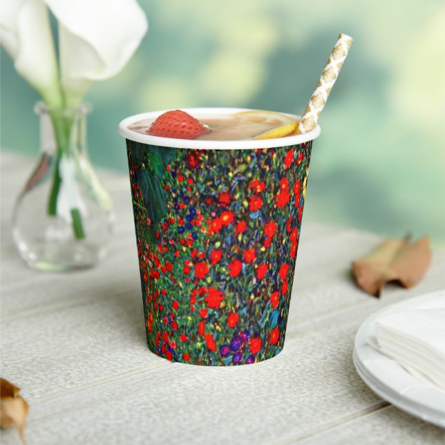 Gustav Klimt Flower Garden Paper Cups (Insitu)