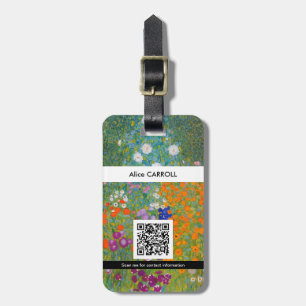 Gustav Klimt - Flower Garden - QR Code Luggage Tag