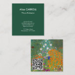 Gustav Klimt - Flower Garden - QR Code Square Business Card<br><div class="desc">Flower Garden - Gustav Klimt in 1905-1907</div>