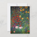 Gustav Klimt Flower Garden Save The Date<br><div class="desc">Card featuring Gustav Klimt’s oil painting Farm Garden with Sunflowers (1907). A beautiful garden of sunflowers and exquisite blue,  red,  purple,  pink,  and white flowers. A great gift for fans of Art Nouveau and Austrian art.</div>