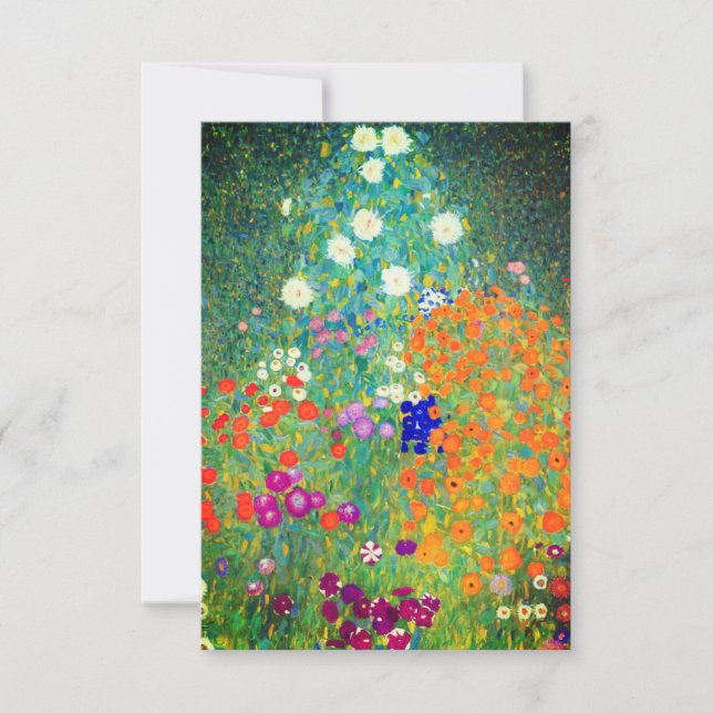 Gustav Klimt Flower Garden Save The Date (Front)