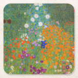 Gustav Klimt - Flower Garden Square Paper Coaster<br><div class="desc">Flower Garden - Gustav Klimt in 1905-1907</div>