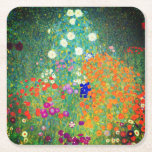Gustav Klimt Flower Garden Square Paper Coaster<br><div class="desc">Paper Coasters featuring Gustav Klimt’s oil painting Flower Garden (1906). A beautiful garden of purple, red, white, blue, and orange flowers. A great gift for fans of Art Nouveau and Austrian art.</div>