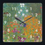 Gustav Klimt - Flower Garden Square Wall Clock<br><div class="desc">Flower Garden - Gustav Klimt in 1905-1907</div>