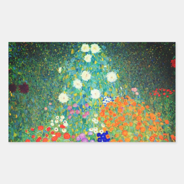 Gustav Klimt Flower Garden Sticker (Front)