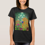 Gustav Klimt Flower Garden T-Shirt<br><div class="desc">T-Shirt featuring Gustav Klimt’s oil painting Flower Garden (1906). A beautiful garden of purple,  red,  white,  blue,  and orange flowers. A great gift for fans of Art Nouveau and Austrian art.</div>