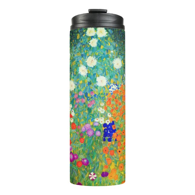 Gustav Klimt Flower Garden Thermal Tumbler (Front)