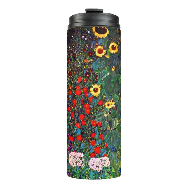 Gustav Klimt Flower Garden Thermal Tumbler (Front)