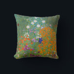 Gustav Klimt - Flower Garden Throw Pillow<br><div class="desc">Flower Garden - Gustav Klimt in 1905-1907</div>