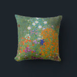 Gustav Klimt - Flower Garden Throw Pillow<br><div class="desc">Flower Garden - Gustav Klimt in 1905-1907</div>