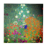 Gustav Klimt Flower Garden Tile<br><div class="desc">Tile featuring Gustav Klimt’s oil painting Flower Garden (1906). A beautiful garden of purple, red, white, blue, and orange flowers. A great gift for fans of Art Nouveau and Austrian art.</div>