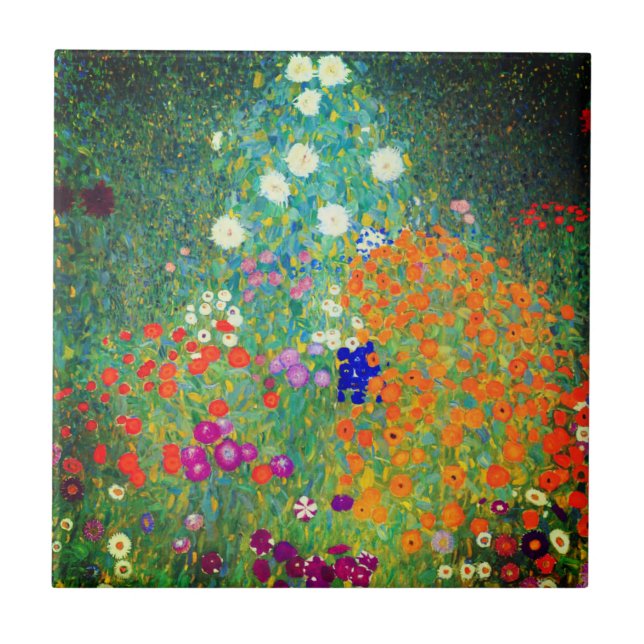 Gustav Klimt Flower Garden Tile (Front)