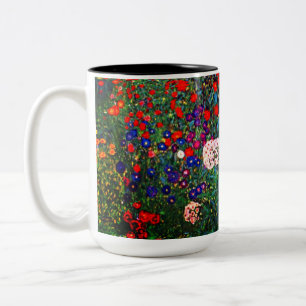 Gustav Klimt Flower Garden Two-Tone Coffee Mug