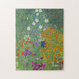 Gustav Klimt Flower Garden Vintage Art Nouveau Jigsaw Puzzle