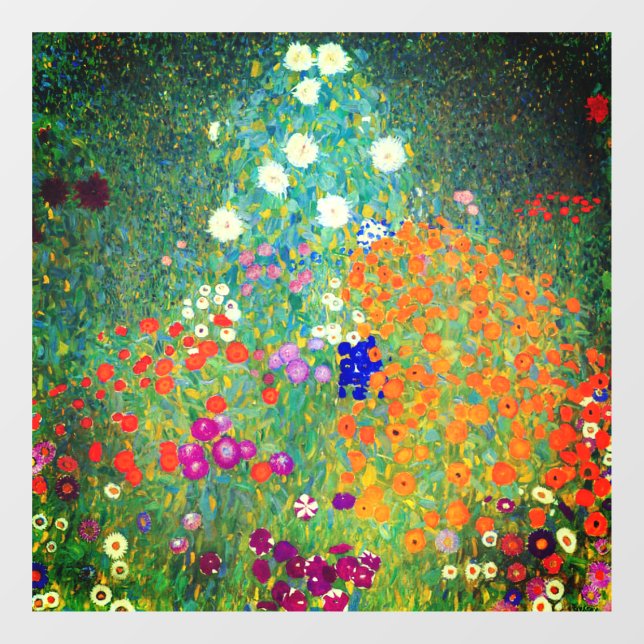 Gustav Klimt Flower Garden Window Cling (Sheet)