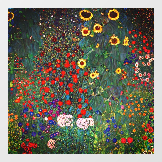 Gustav Klimt Flower Garden Window Cling (Sheet)