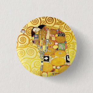 Gustav Klimt Fulfilment Lovers Fine Art 1 Inch Round Button