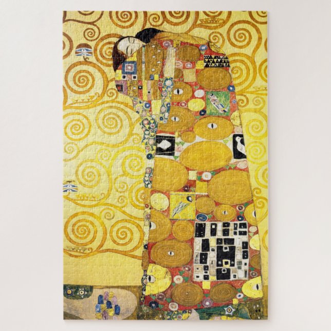 Gustav Klimt Fulfilment Lovers Fine Art Jigsaw Puzzle (Vertical)