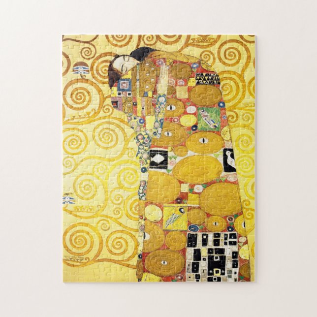 Gustav Klimt Fulfilment Lovers Fine Art Jigsaw Puzzle (Vertical)