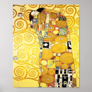 Gustav Klimt Fulfilment Lovers Fine Art Poster