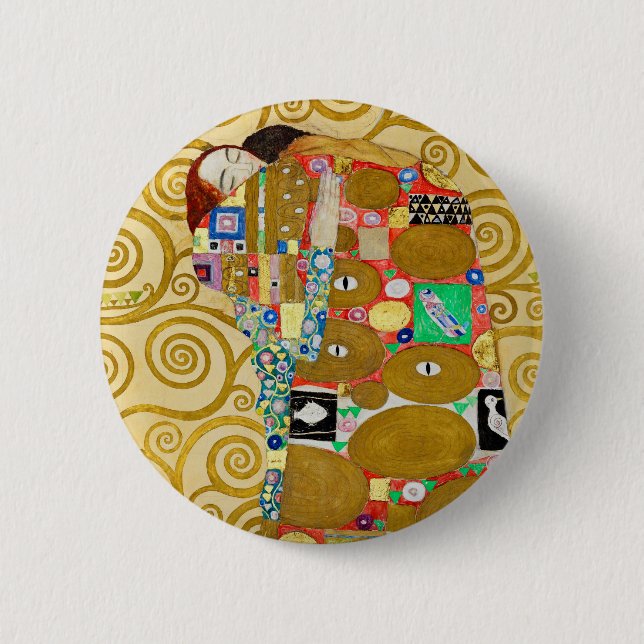 Gustav Klimt Fulfilment Nouveau Couple 2 Inch Round Button (Front)